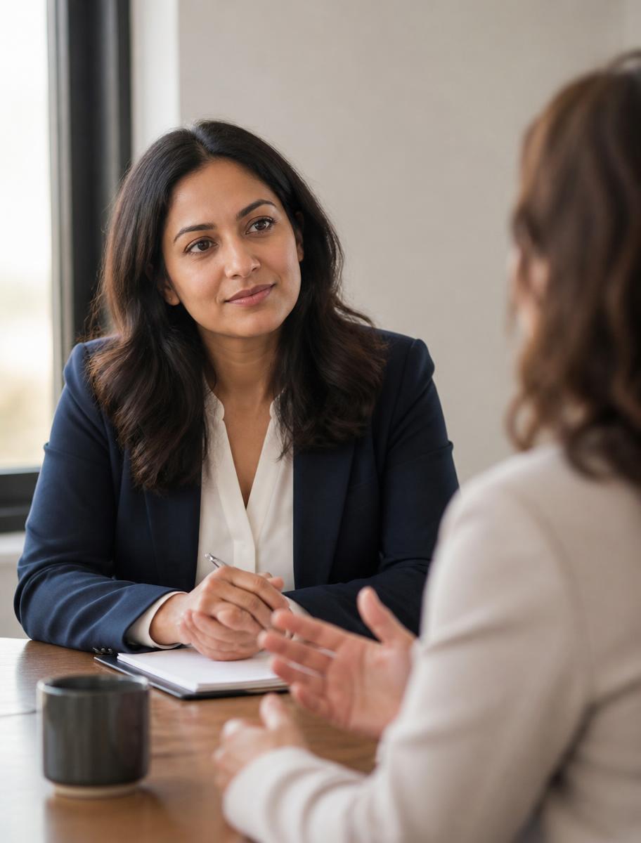 Consultora da Top1000 ouvindo uma cliente durante atendimento