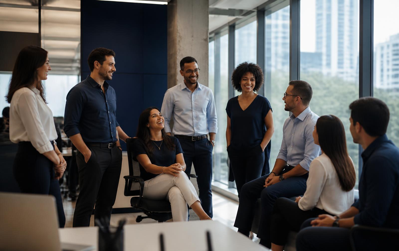 Equipe da Top1000 reunida em ambiente de trabalho em Brasília